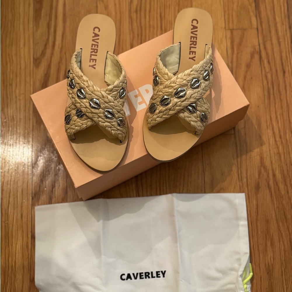 CAVERLEY Jenkin Shell Slide Sandals - Women's Size 7 - 7.5 (EU 38) - New In Box - Picture 3 of 10